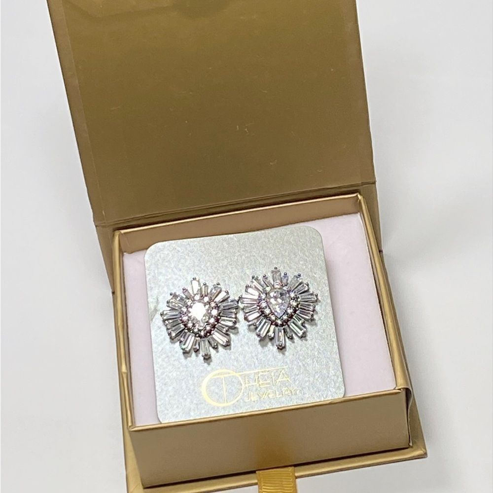 Theia Zirconia and Crystal embellished stud earrings